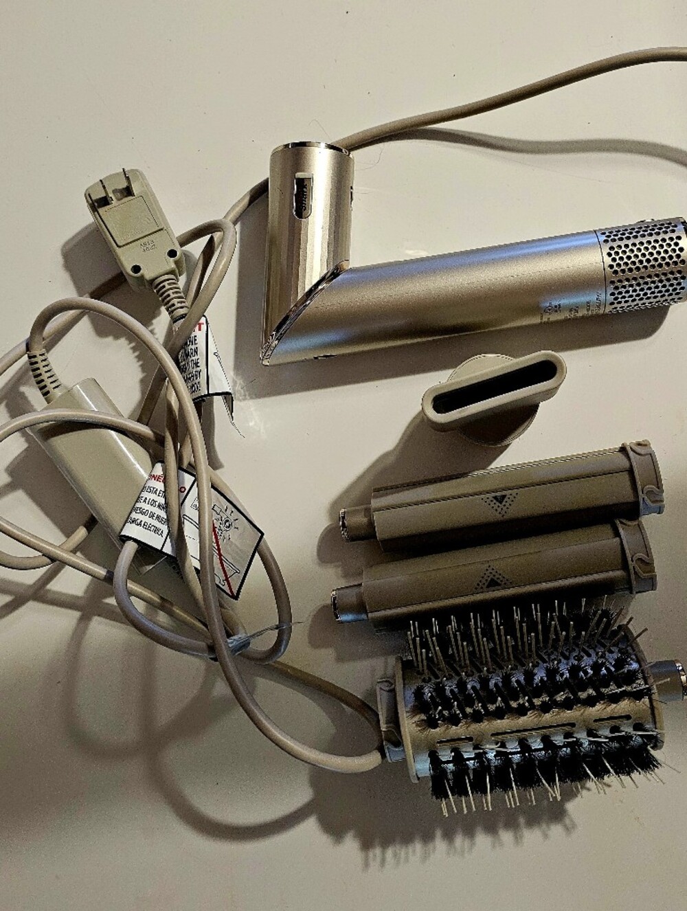 Gold Women's Travel Hair Styling Set with Brush & Rollers